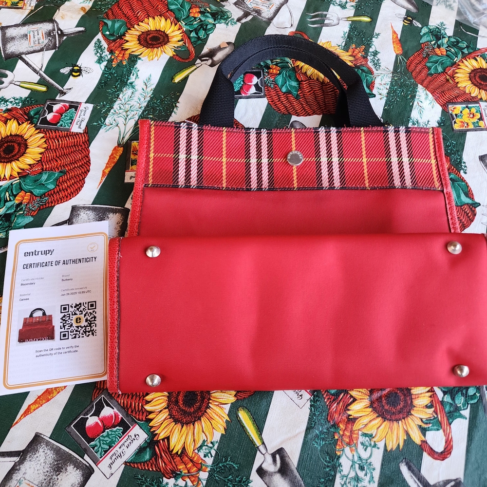 Burberry Plaid Red Handbag